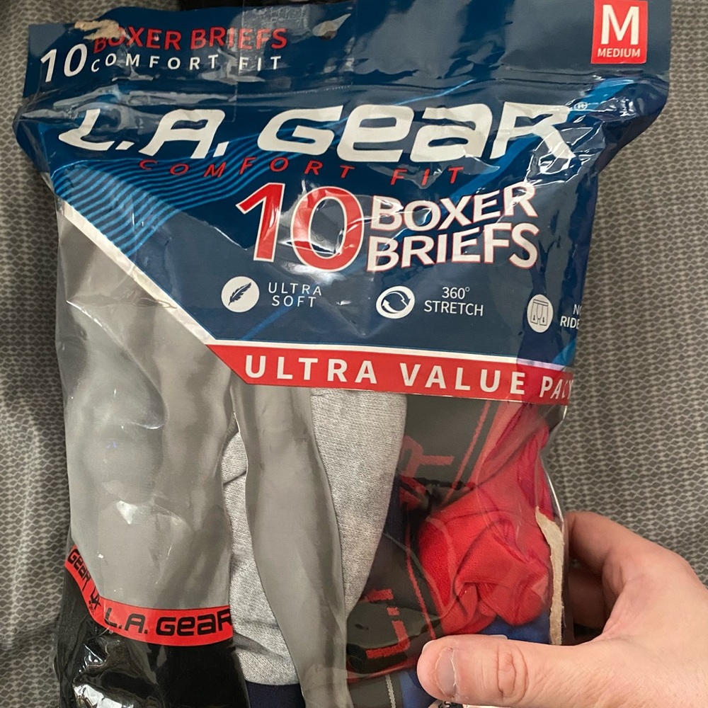 LA Gear 10 Pack Men’s M 32-34 Ultra Soft Boxers